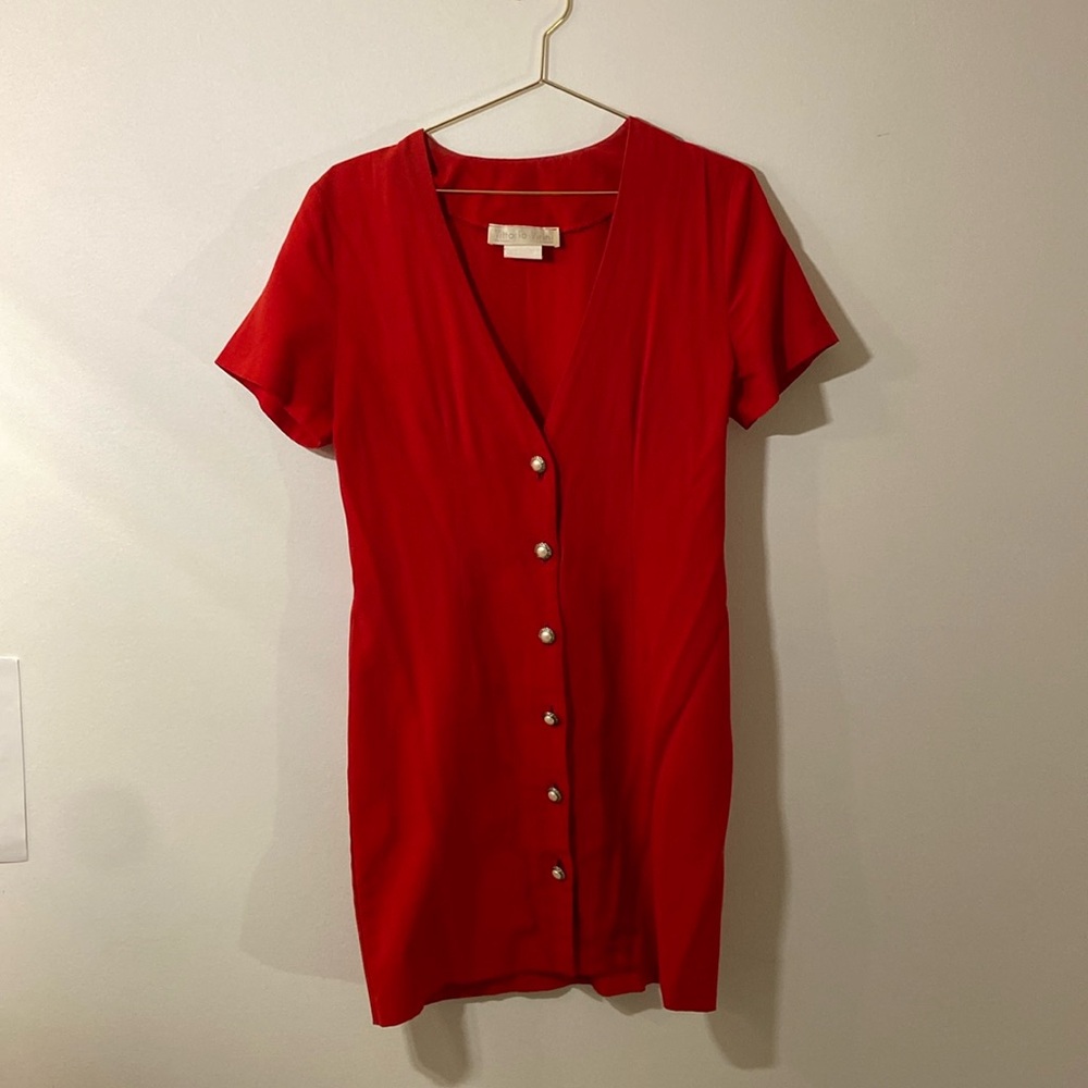 Italian Red Vintage Mini Dress